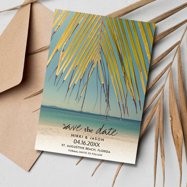 Florida Beach Wedding Photo Save Date Spara Datumet (Florida Beach Wedding Photo Save the Date)