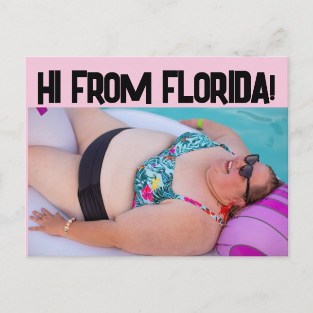 FLORIDA BIKINI BIG GIRL BBW BEAUTY BEACH-vykort Vykort (Framsida)