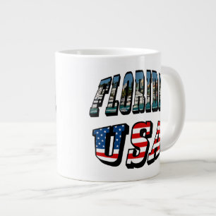 Florida Bild och USA flagga Text Jumbo Mugg