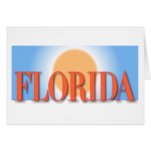 Florida blått- & orangesolnedgång hälsningskort (Framsidan Horizontal)