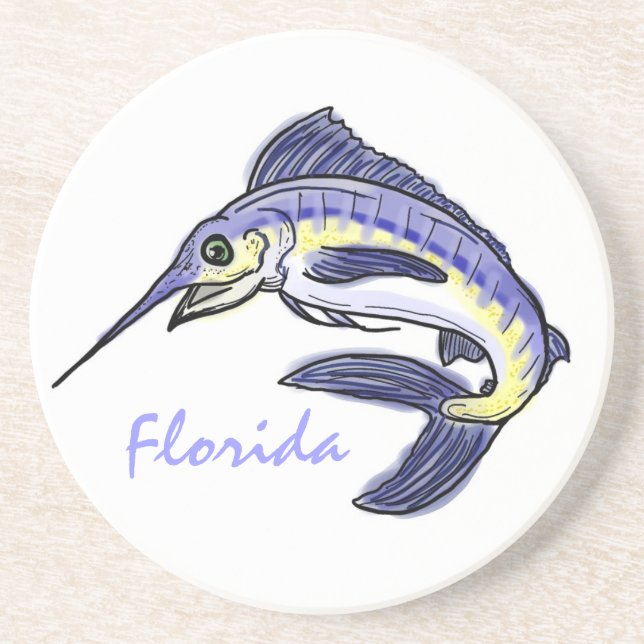 Florida Blue marlin drink coasters Underlägg Sandsten (Framsidan)