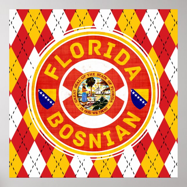 Florida Bosnian American Artwork Poster (Framsidan)
