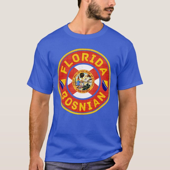 Florida Bosnian American Kortärmad Tee Shirt (Framsida)