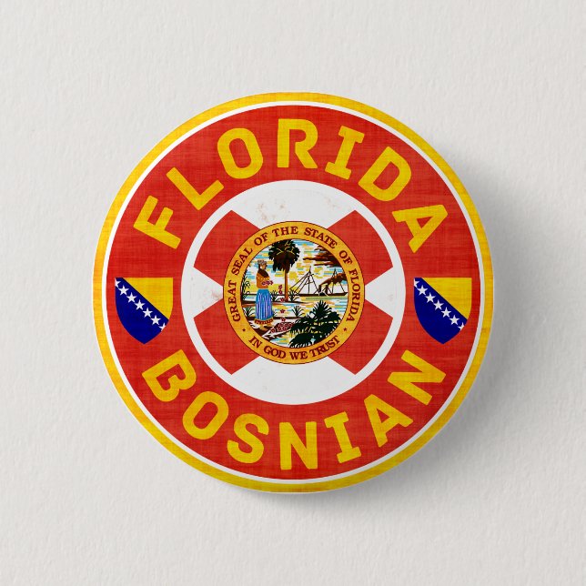 Florida Bosnian American Pin Badge Knapp (Framsida)