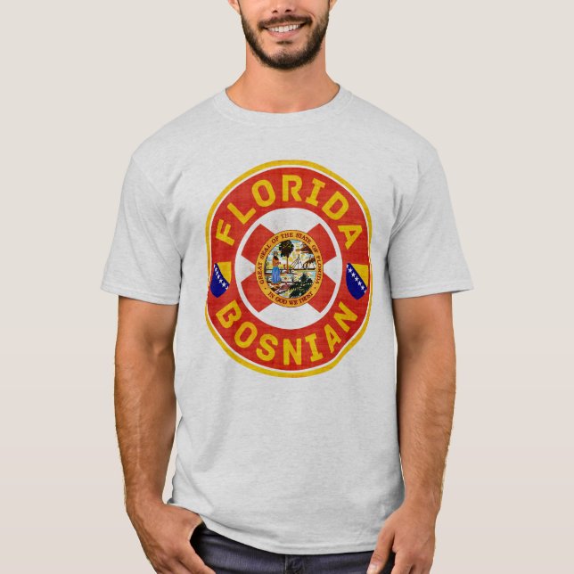 Florida Bosnian American T Shirt (Framsida)