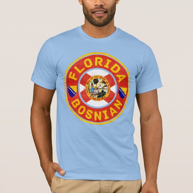 Florida Bosnian American Tee Shirt (Framsida)