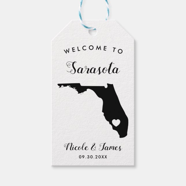 Florida Bröllop Welcome Bag Märkres for Hotel Gues Presentetikett (Framsidan)