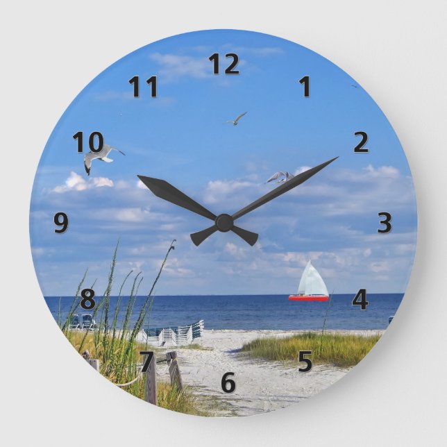 Florida Bukt Kusten Clock Stor Klocka (Framsida)