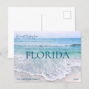 FLORIDA CHRISTMAS CARD BEACH THEMED POSTCARD HELG VYKORT