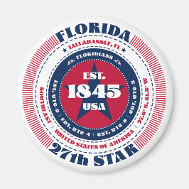 Florida Circle Typography Souvenir Magnet