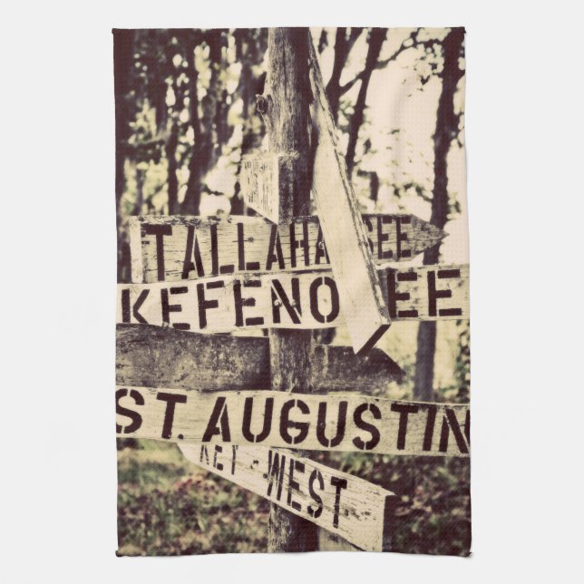 Florida City Direction Post Kökshandduk (Vertikal)
