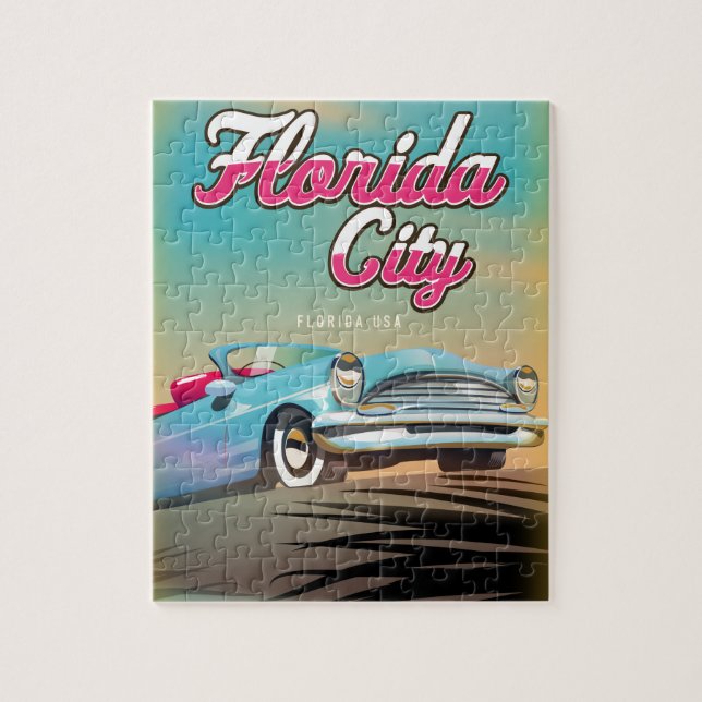 Florida City Vintage-resemapposters Pussel (Vertikal)
