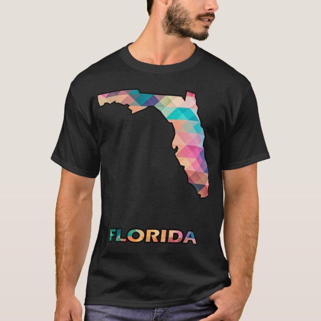 Florida Colorful Abstrakt T Shirt (Framsida)