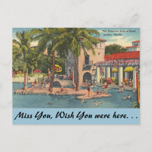 Florida, Coral Gables, Venetian Bassäng Vykort