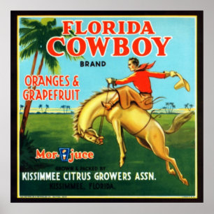 Florida CowboyOrangar och Grapefruits Poster