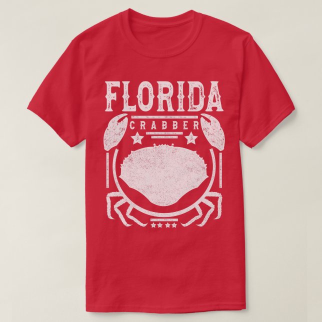 Florida Crabber Floridian Crabbing Stone Crab Fish T Shirt (Design framsida)