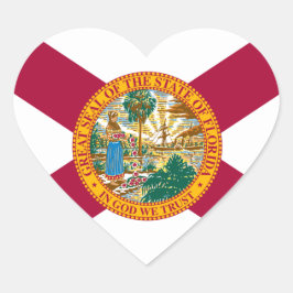 Florida-dekal, hjärta, patriotisk Floridaflagga Hjärtformat Klistermärke