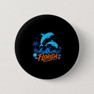 Florida delfiner lekfulla havsvågor design  knapp