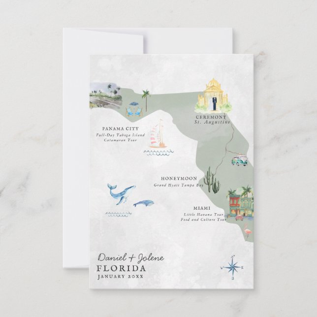 Florida | Destination Bröllop Itinerary Karta (Framsida)