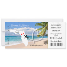 Florida Destination Wedding Biljett Boarding Pass