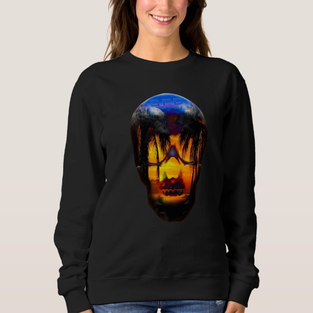 Florida Dödskalle Palmträd T Shirt (Framsida)