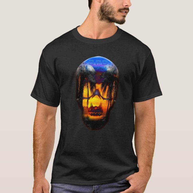 Florida Dödskalle Palmträd T Shirt (Framsida)