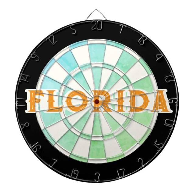FLORIDA Elegant Ombre Dartboard with Orange text Darttavla (Framsidan)