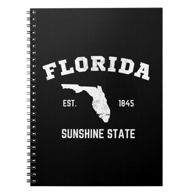 Florida Est 1845 Sunshine State Anteckningsbok (Framsidan)
