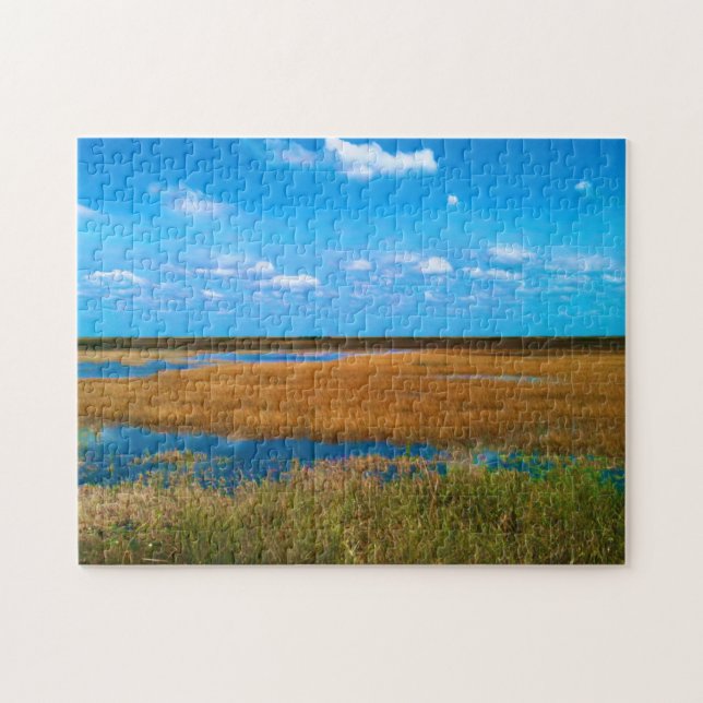 Florida Everglades Stargräs, himmel & reflektioner Pussel (Horisontell)