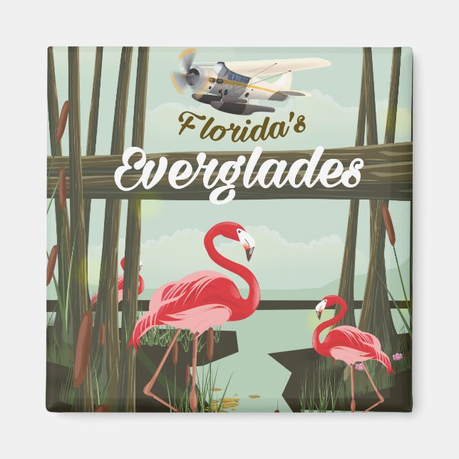 Florida Everglades-tecknadens reseaffisch Magnet (Framsidan)