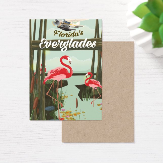 Florida Everglades-tecknadens reseaffisch Visitkort (Skivbord)