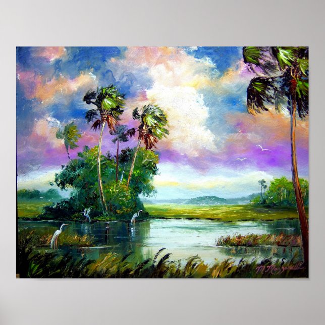 Florida Everglades Vind Painting Poster (Framsidan)