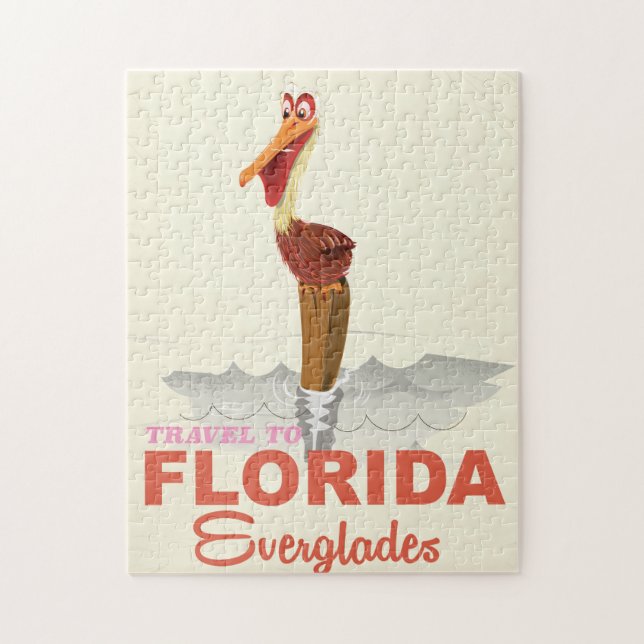Florida everglades vintage resor poster pussel (Vertikal)