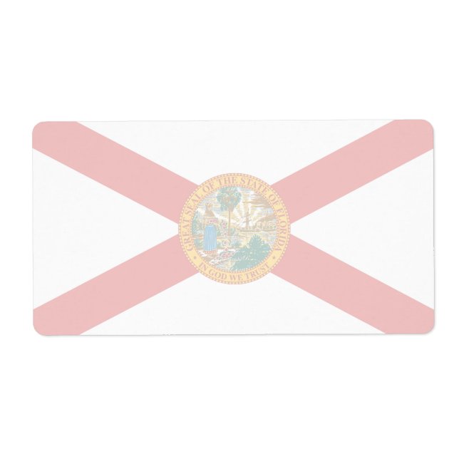 Florida Faint Flagga Shipping Label Fraktsedel (Framsidan)