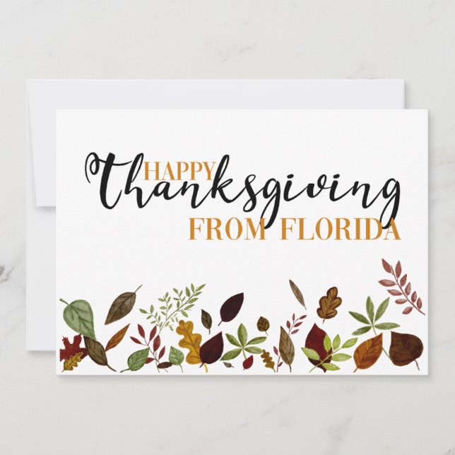 Florida Fall Foliage Thanksgiving Card Julkort (Framsida)
