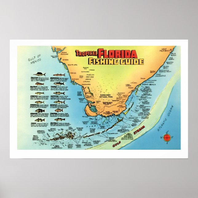 Florida Fiskeguide 16x24 Postertryck Poster (Framsidan)