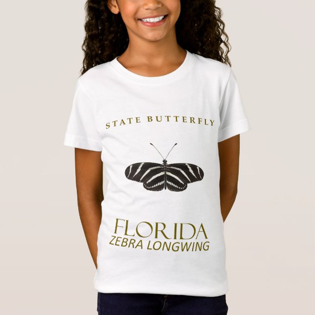 Florida Fjäril Zebra Longwing Design T Shirt (Framsida)