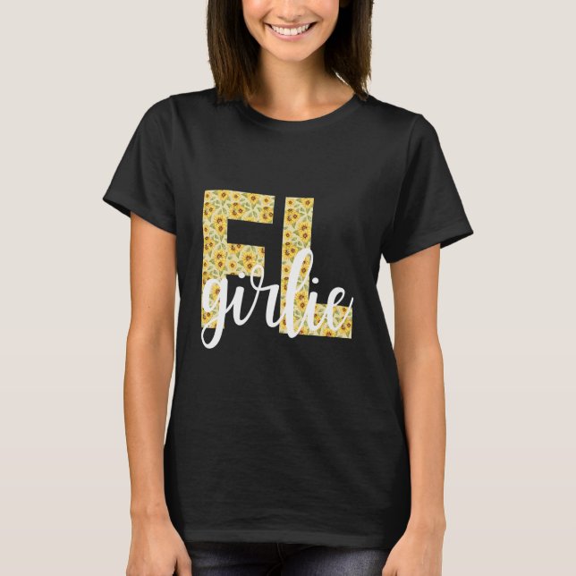 Florida FL Girl State Pride Preppy Sunflowe T Shirt (Framsida)
