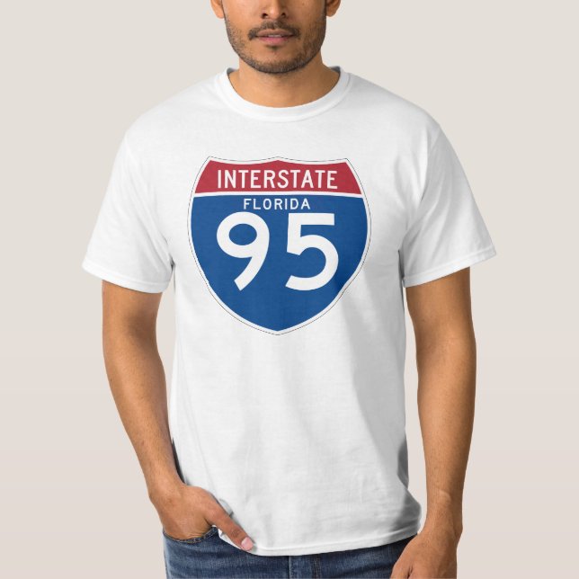 Florida FL I-95 skyddar den Interstate huvudvägen Tee Shirt (Framsida)