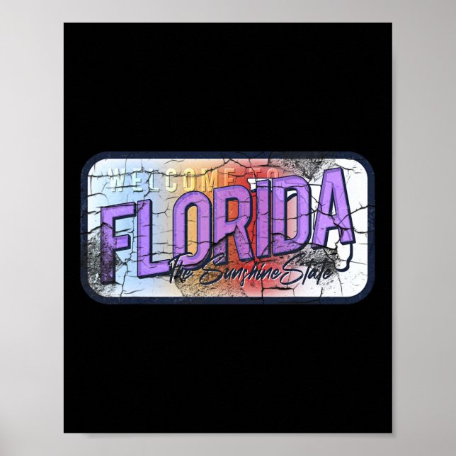 Florida Fl Summer Miami Vibes Beach Sunshine State Poster (Framsidan)