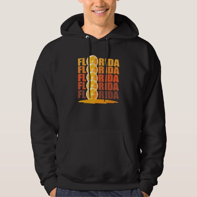 Florida Fl Sunshine State Retro Fl Hoodie (Framsida)