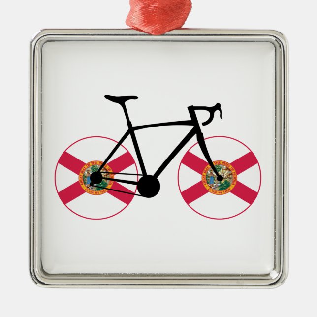 Florida Flagga Cycling Julgransprydnad Metall (Framsidan)