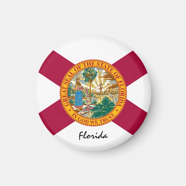 Florida Flagga & Florida State USA / sport Magnet (Framsidan)