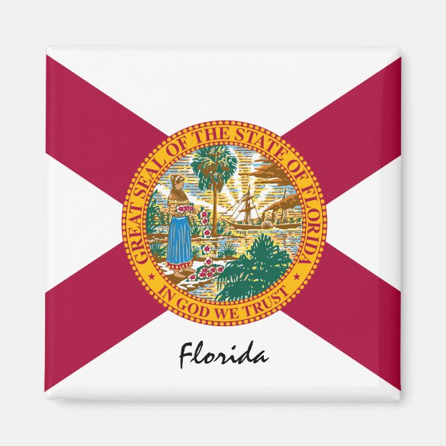 Florida Flagga & Florida State USA / sport Magnet (Framsidan)