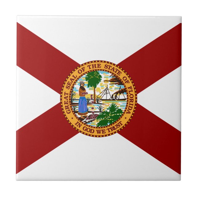 Florida flagga kakelplatta (Framsidan)
