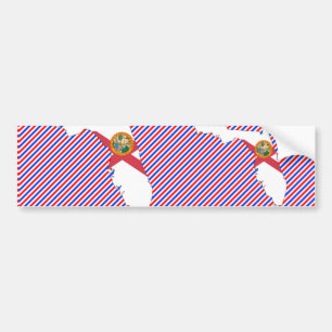 Florida Flagga Karta Bildekal