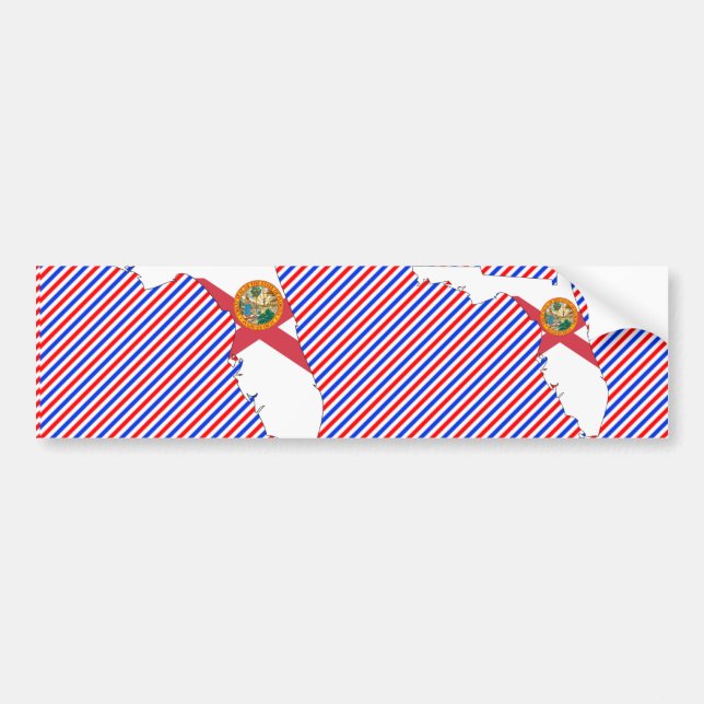 Florida Flagga Karta Bildekal (Framsidan)