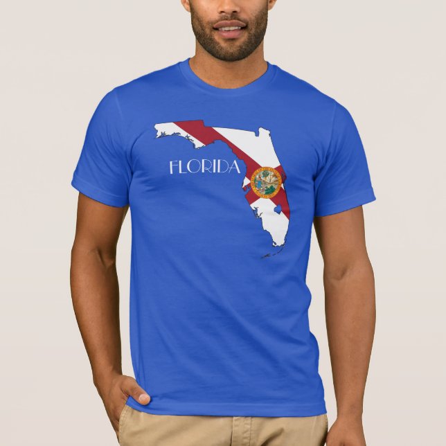 Florida Flagga-Karta skjorta Tee (Framsida)