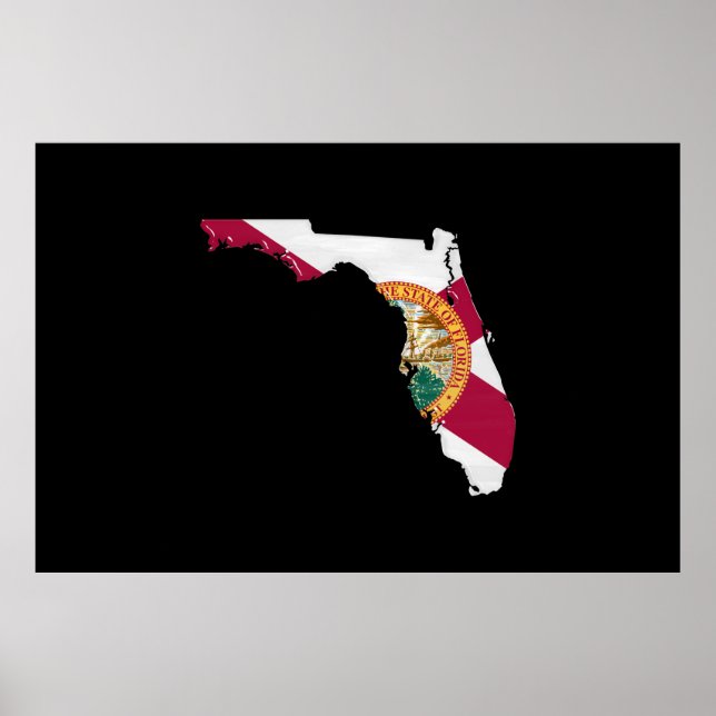 Florida flagga och karta poster (Framsidan)