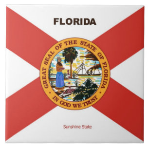 Florida Flagga och Slogan Kakelplatta
